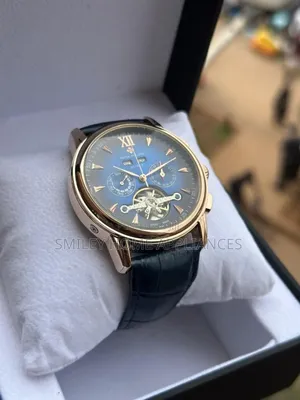 Black Face Patek Philippe Men's Authentic Mechanical Wrist Time Piece