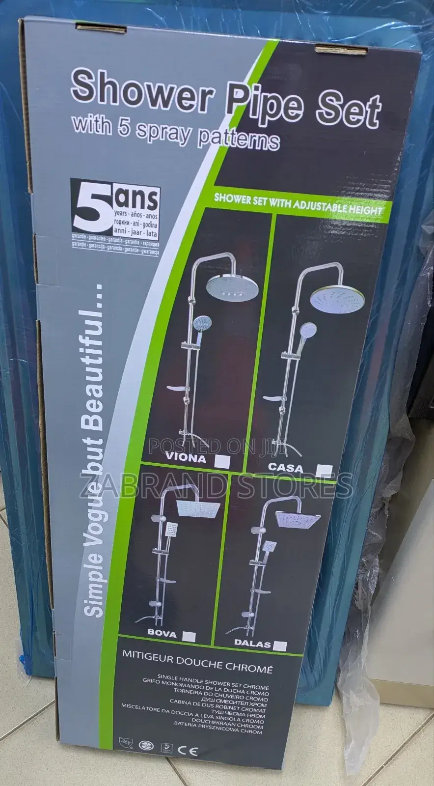 Adjustable Shower Pipe Set
