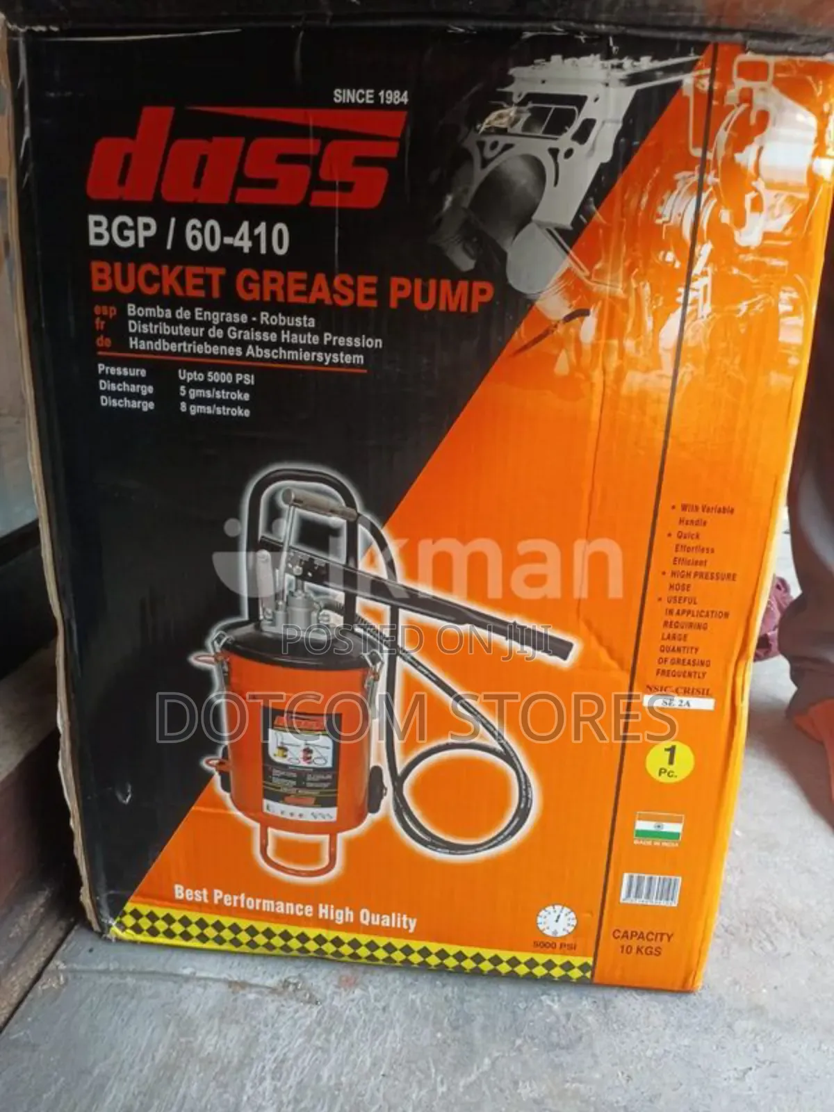 10kg Dass Bucket Grease Pump (Model BGP/60-410)