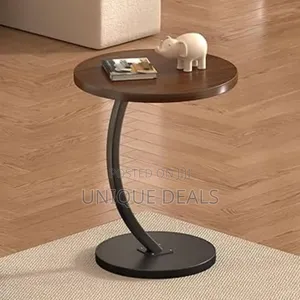 Round Side Table Coffee Table End Steel Frame C-Shaped