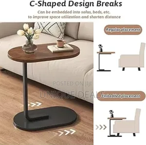 C Shaped Side Table, Modern C Shaped End Table