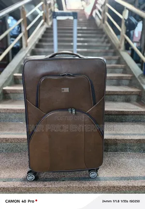 Original Leather Suitcases. Large Size. Brown Color