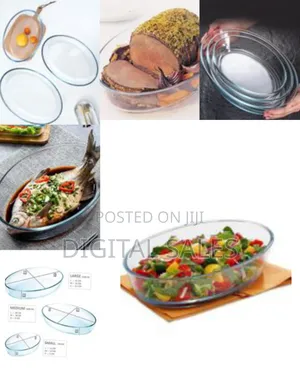3 Pieces of Glass Baking Dishes Set Casserole Oval Baking Bowl Pan