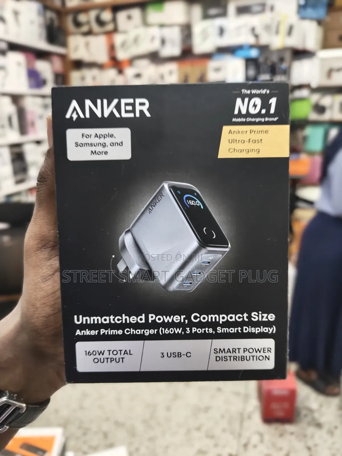 Anker Prime 160watts Smart Adapter With 3 Ports and Smart Display