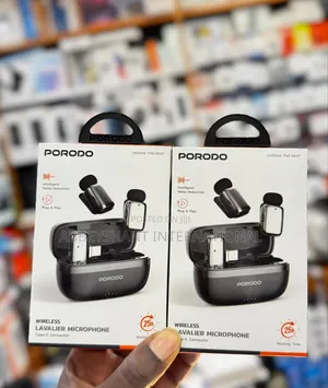 Porodo Wireless Lavalier Microphone/Type-C Connector Microphone