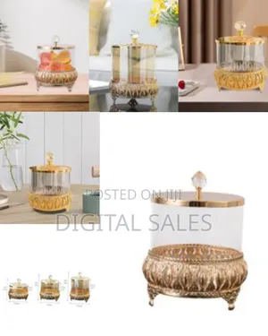 20*14cm Fityle Glass Candy Jar With Lid Sugar Bowl