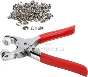 Prong Snap Fastener Kit With Hand Clamp Pliers, U