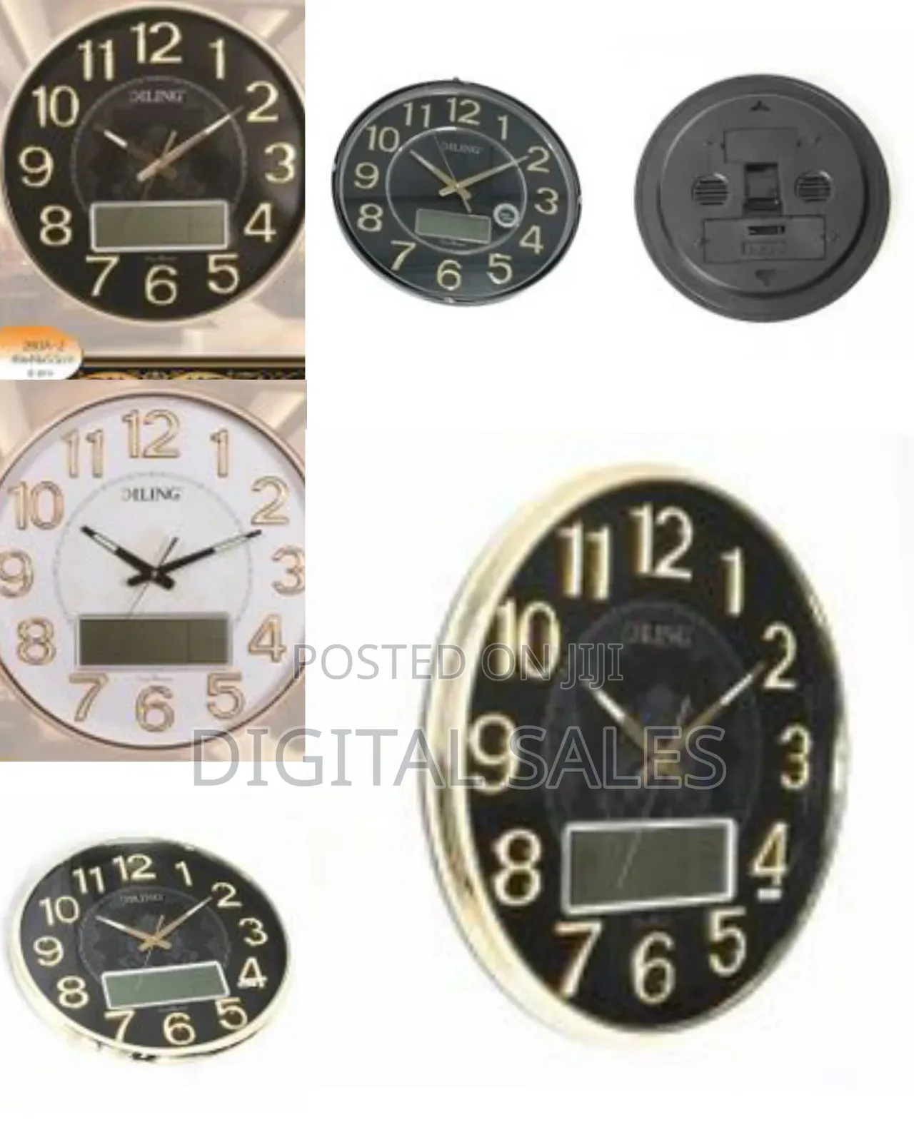Diling Luxury Modern Wall Clock Round Shape 3d Digital Clock
