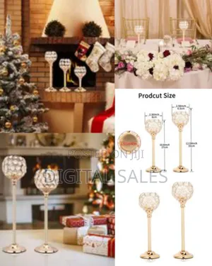 Gold Crystal Candle Holders
