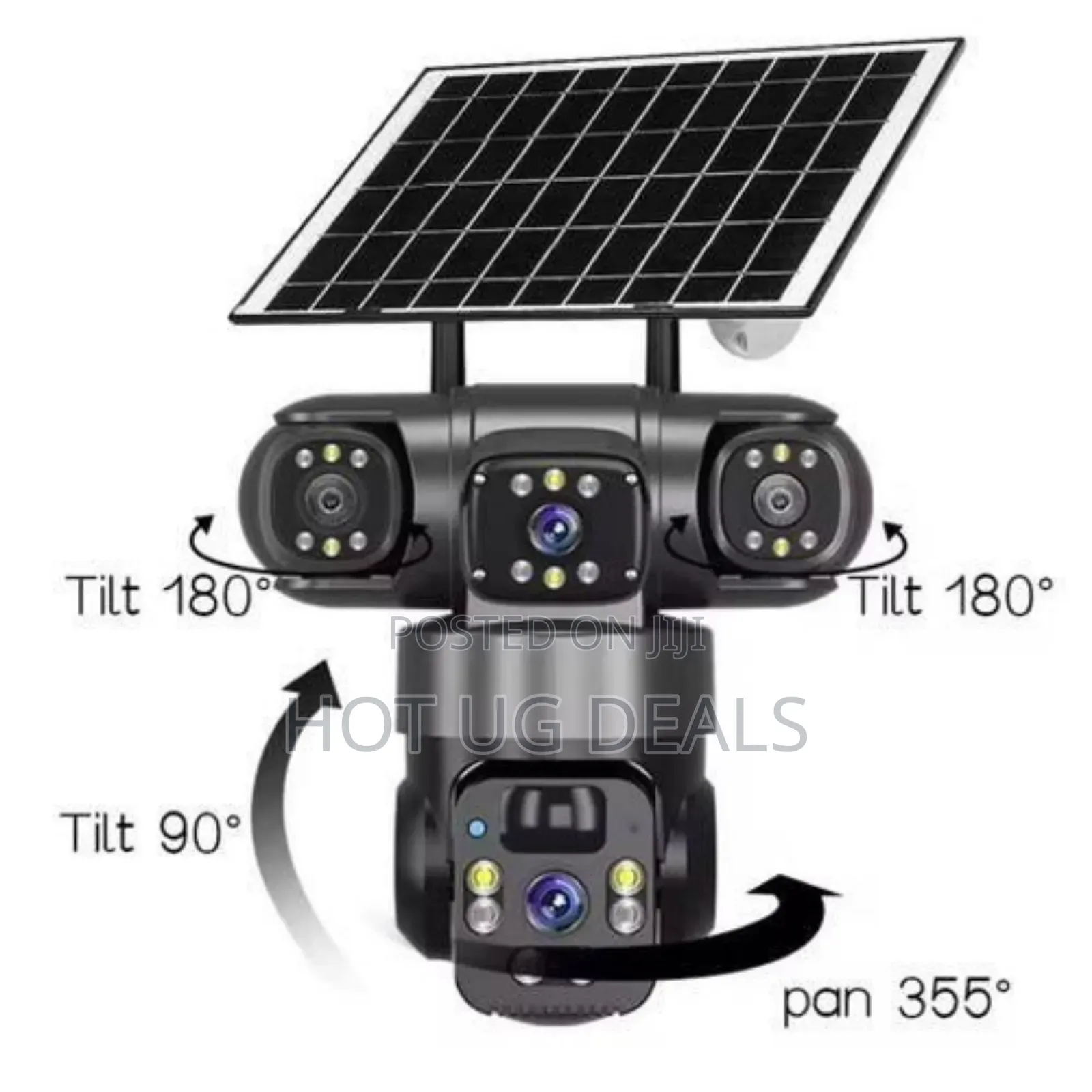 V380 Pro Solar Powered Wifi Three Lens Outdoor Security CCTV Camera