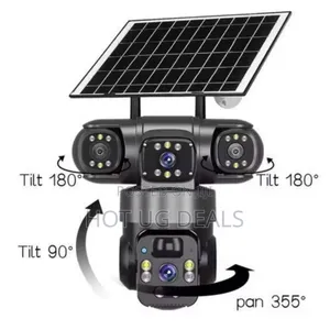 V380 Pro Solar Powered Wifi Three Lens Outdoor Security CCTV Camera