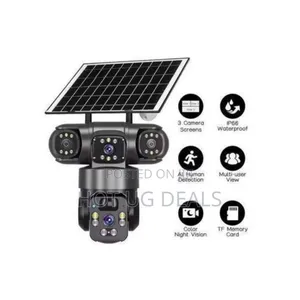 V380 Pro Solar Powered Wifi Three Lens Outdoor Security CCTV Camera