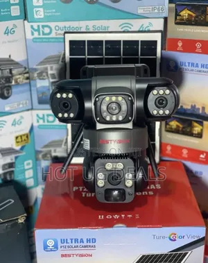 V380 Pro Solar Powered Wifi Three Lens Outdoor Security CCTV Camera
