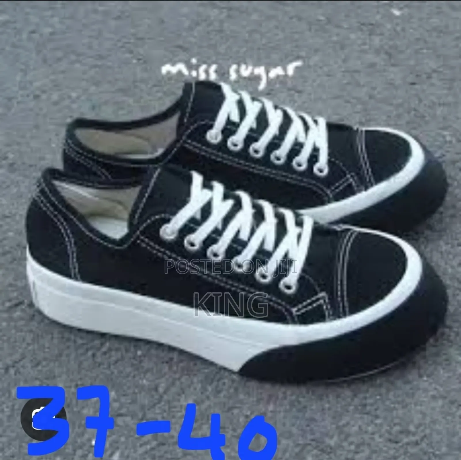 Classic Black Canvas Low-Top Sneakers