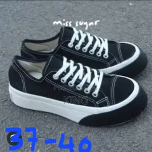 Classic Black Canvas Low-Top Sneakers