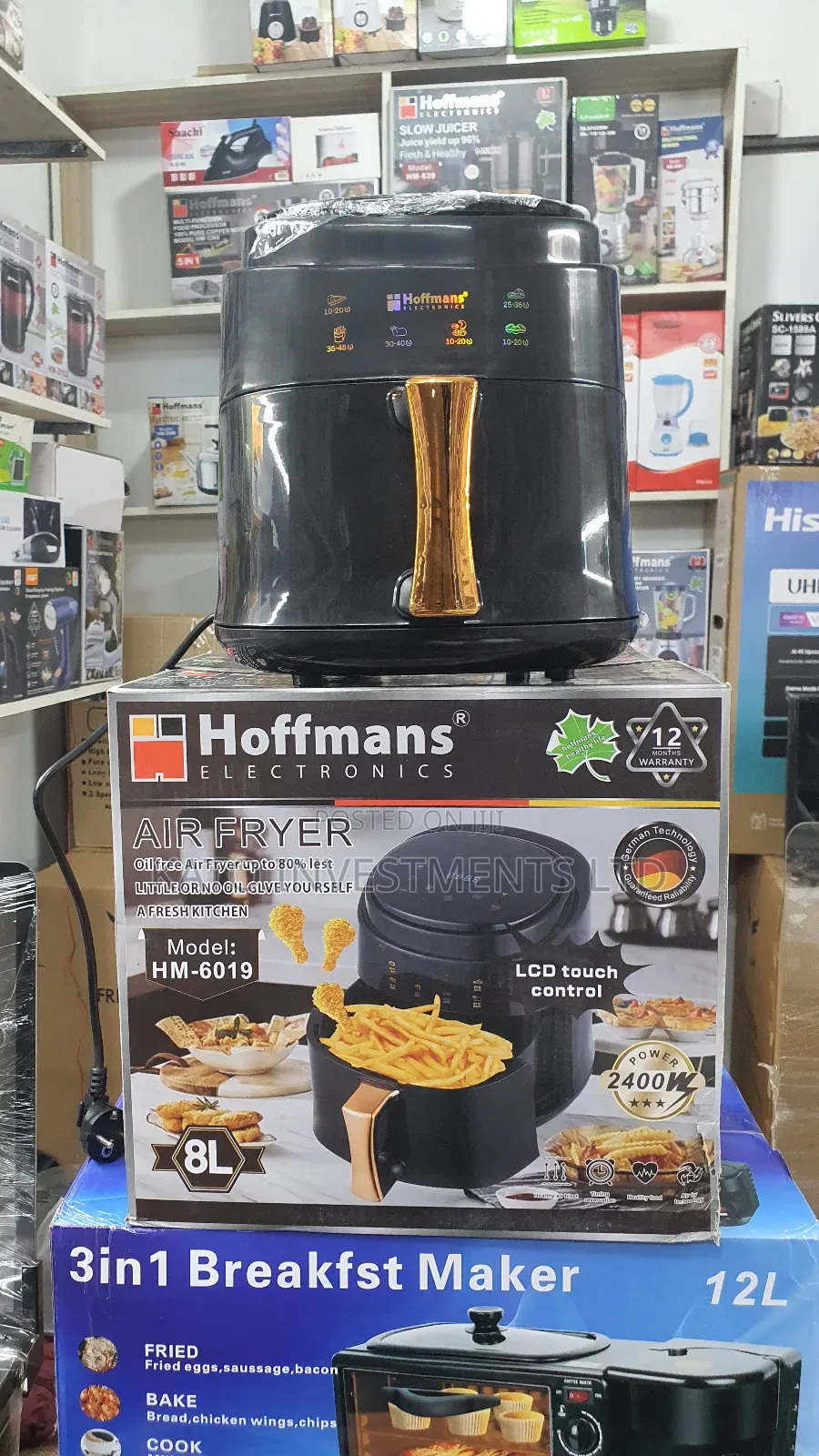 8litrs Hoffmans Airfryer Model Hm-6019