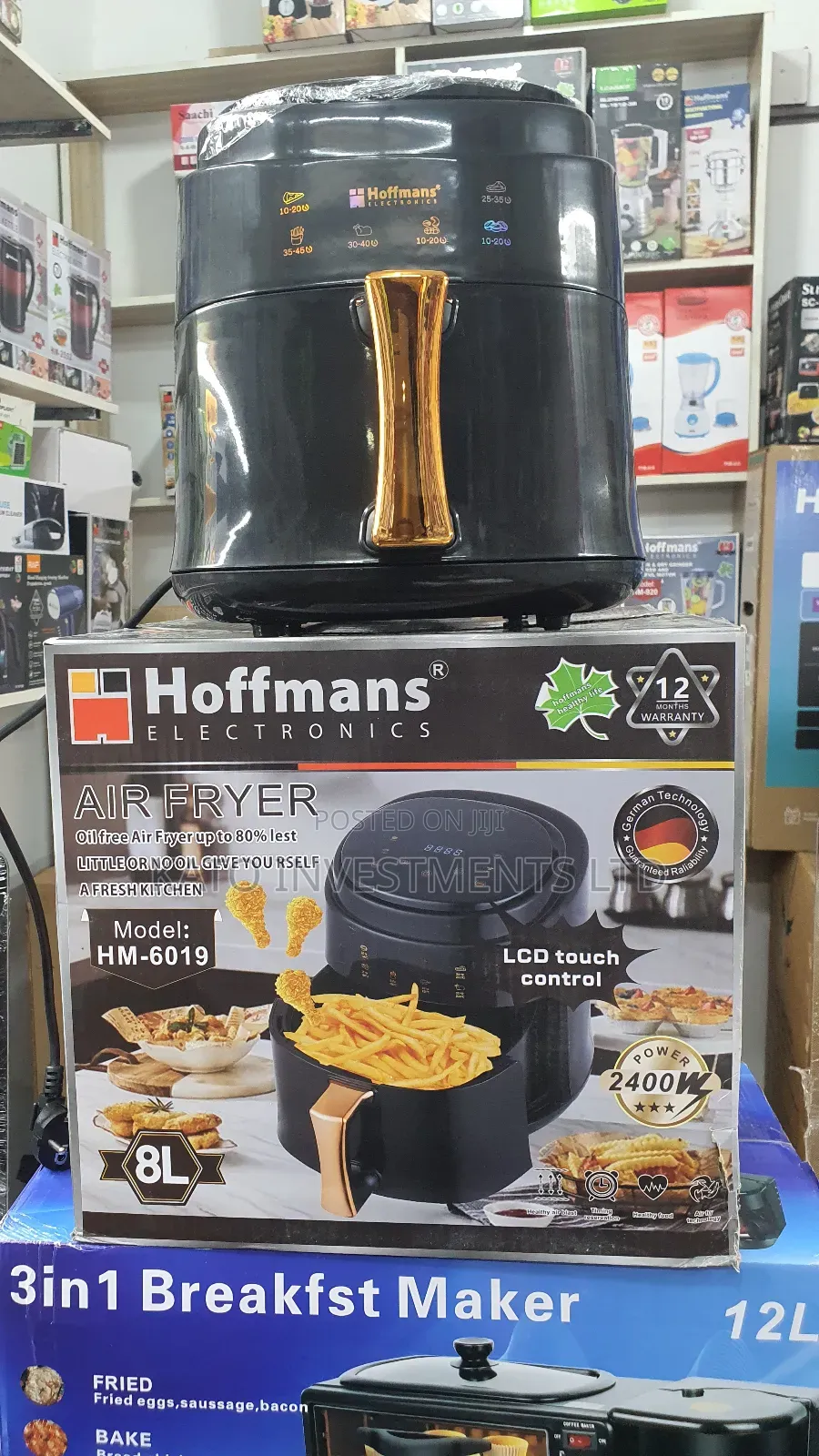 8litrs Hoffmans Airfryer Model Hm-6019
