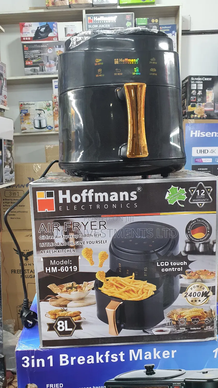 8litrs Hoffmans Airfryer Model Hm-6019