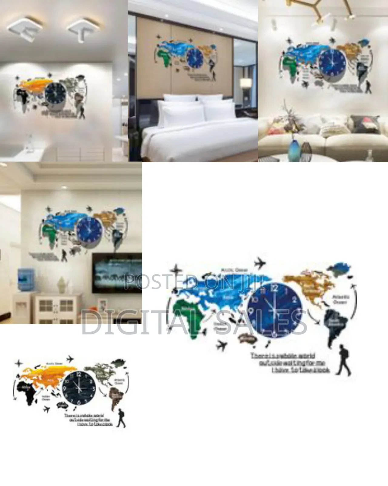 Decorative World Map Wall Clock