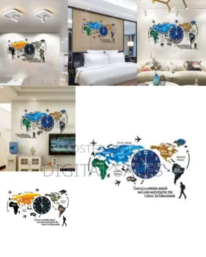 Decorative World Map Wall Clock