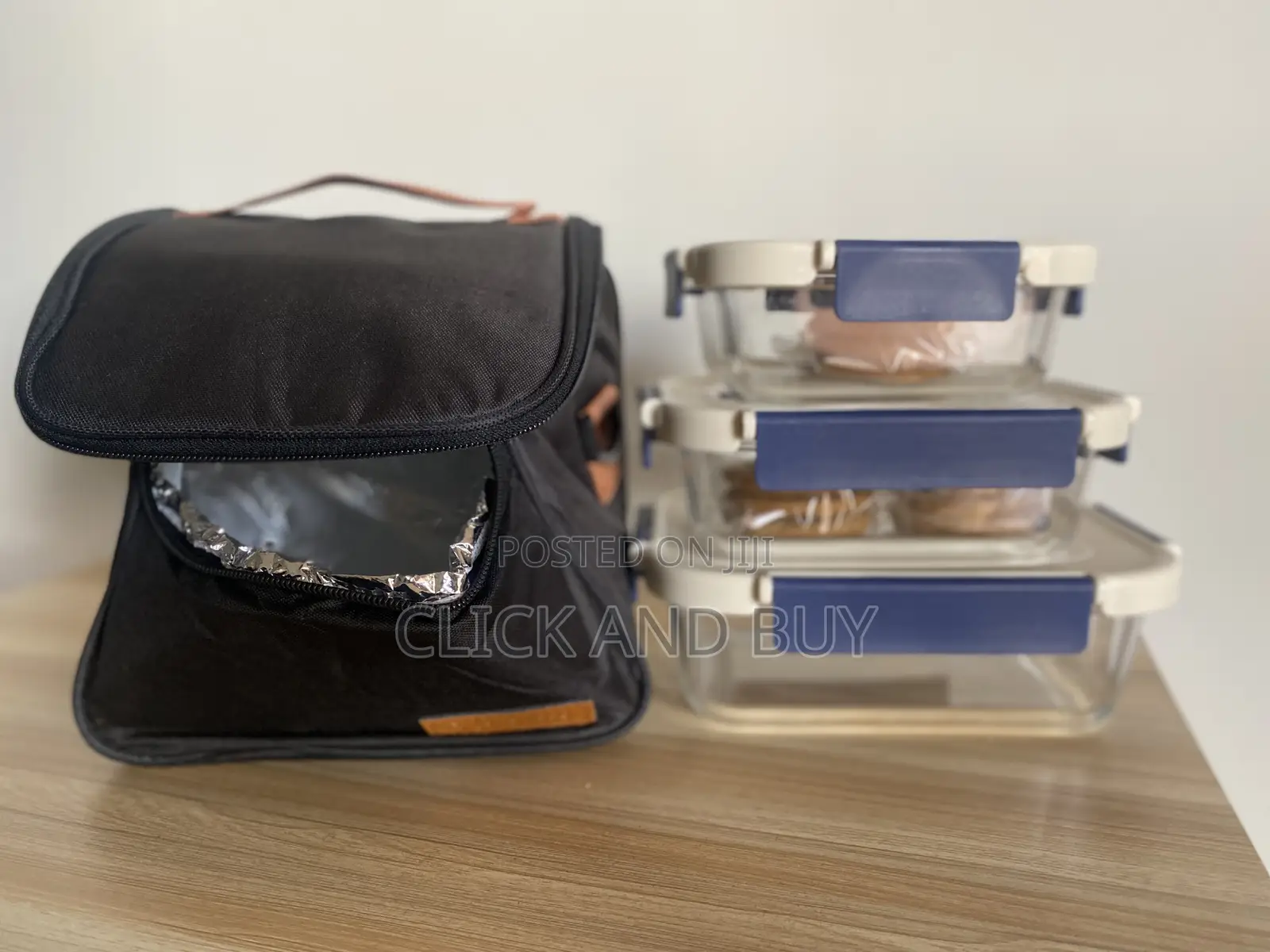 Insulated Lunch Bag - Black/Blue