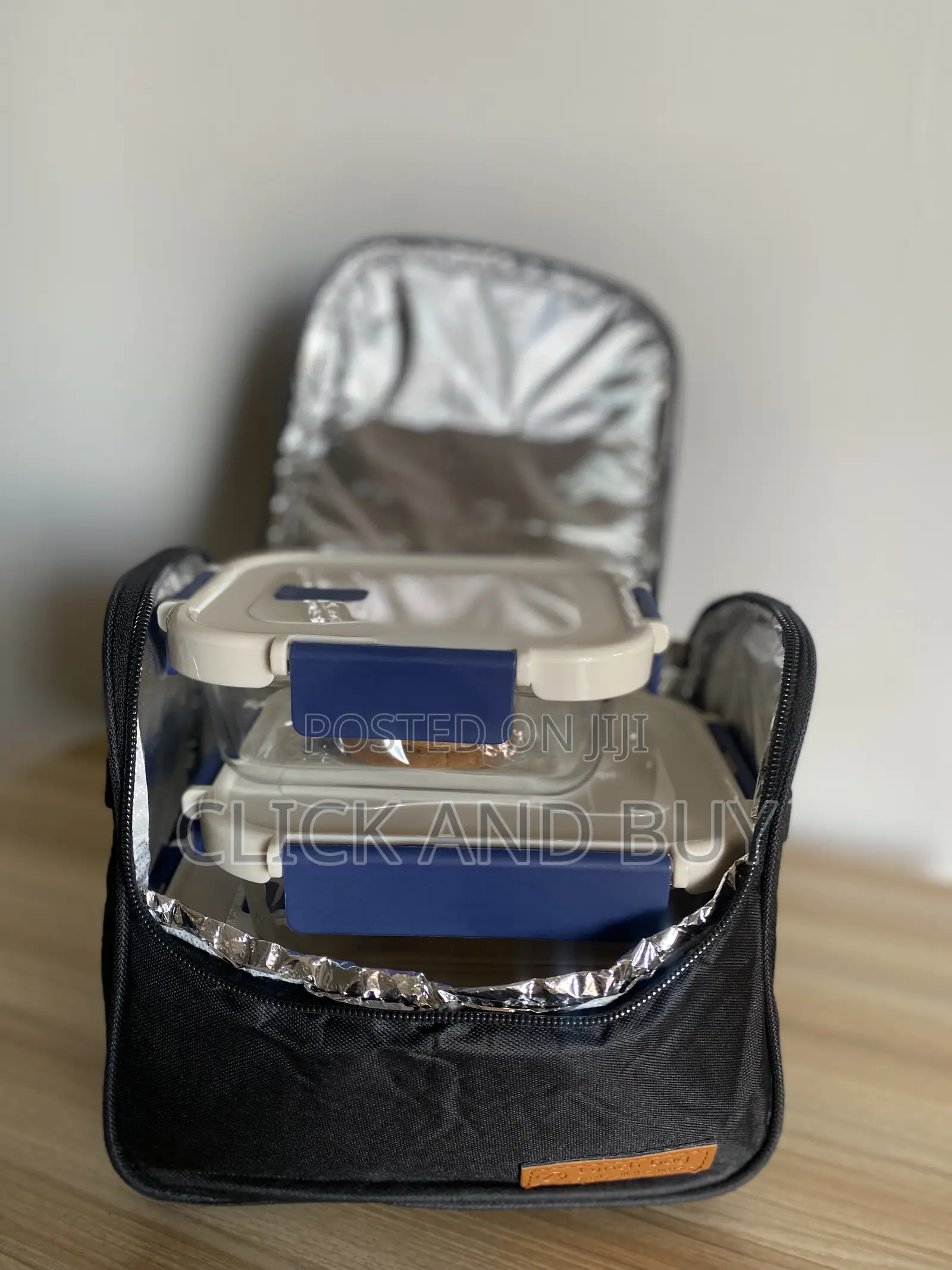 Insulated Lunch Bag - Black/Blue