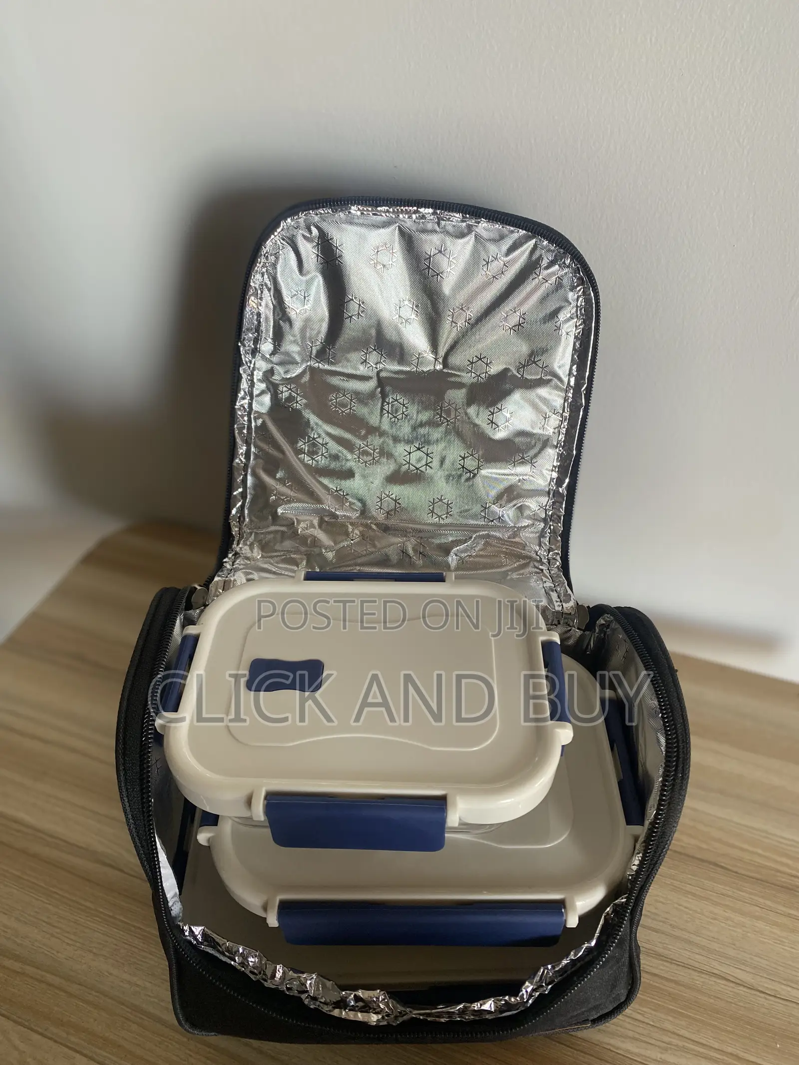 Insulated Lunch Bag - Black/Blue