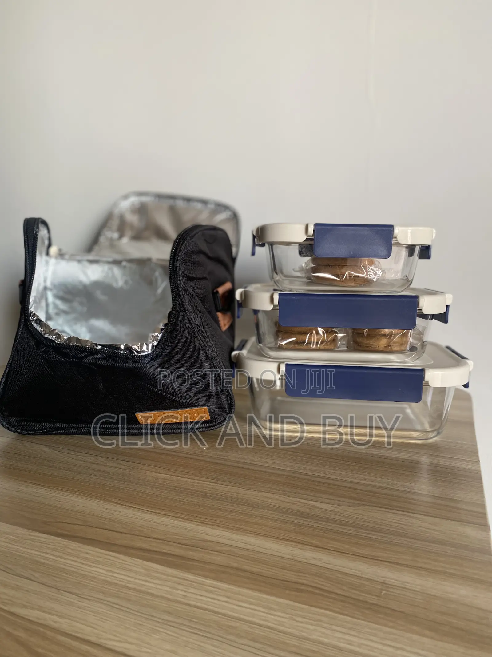 Insulated Lunch Bag - Black/Blue