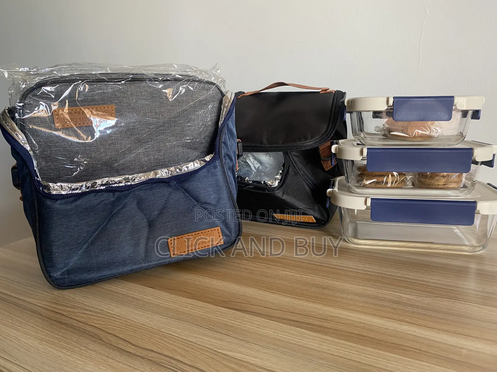 Insulated Lunch Bag - Black/Blue