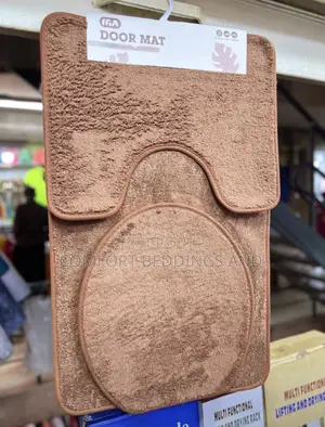 3 Pieces Toilet Mat Set Brown