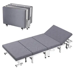 Guest Folding Bed, Portable Foldable Bed With 6-Position Backrest