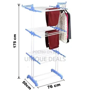 Clothes Drying Rack 3-Tiers With Retractable Trays Collapsible Shelves