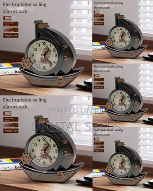 Eletroplated Sailboat Table Alarm Clock