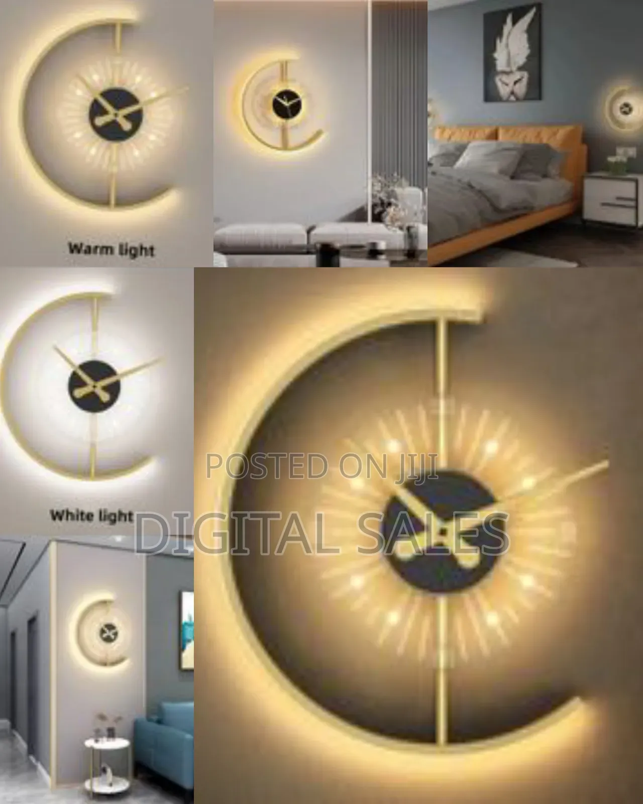 Acrylic Luminous Wall Clock Lamp