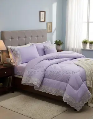 6 Piece Velvet Bedcover Purple