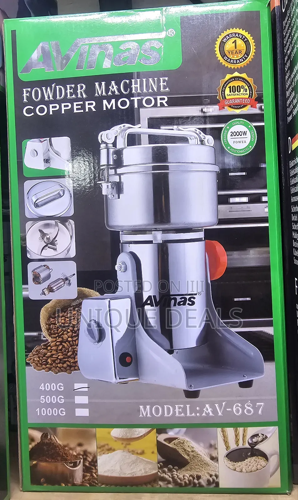 400g Avinas Electric Powder Grinder Copper Motor