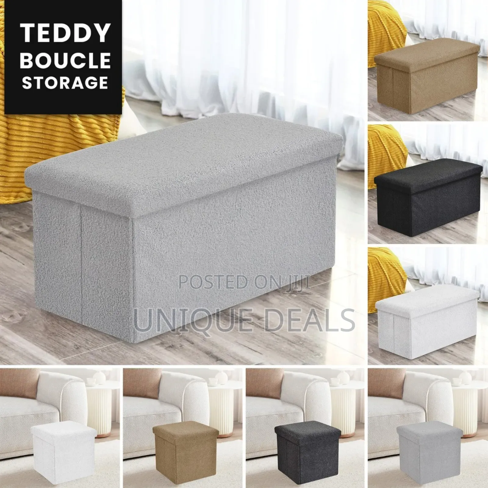 Ottoman Foldable 2in1 Storage Box Bench
