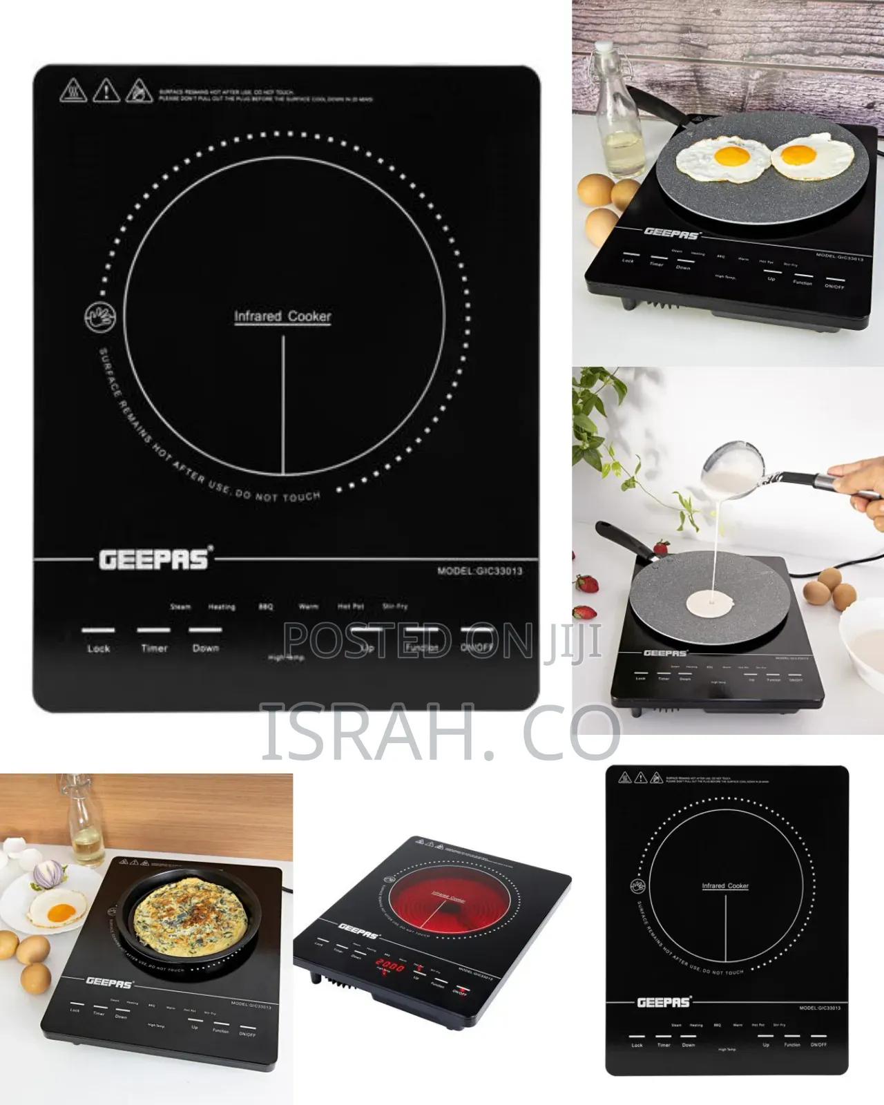 4 Digit Led Display Digital Infrared Cooker Gic33013 Geepas