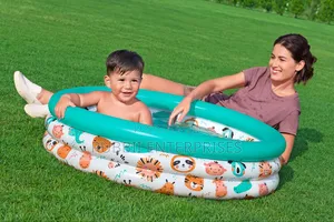 Safari Pals Kiddie Pool, a 3-Ring Inflatable Pool