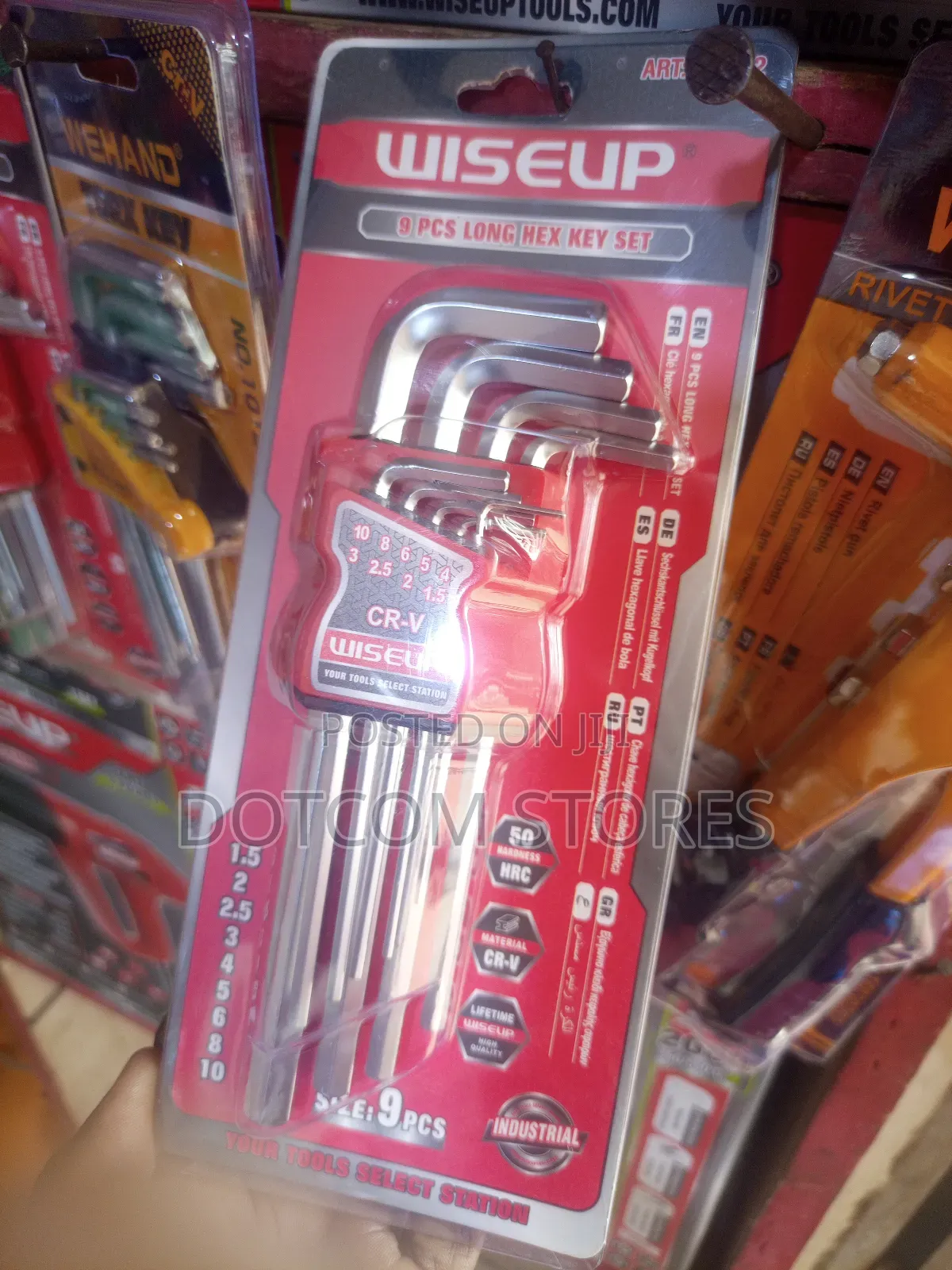 Wiseup 9-Piece Long Hex Key Set (Metric),