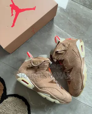 Original Nike Air Jordan 6 Retro Travis Scott “British Khaki” Sneakers
