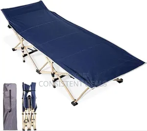 Foldable Camping Bed With Side Storage Bag