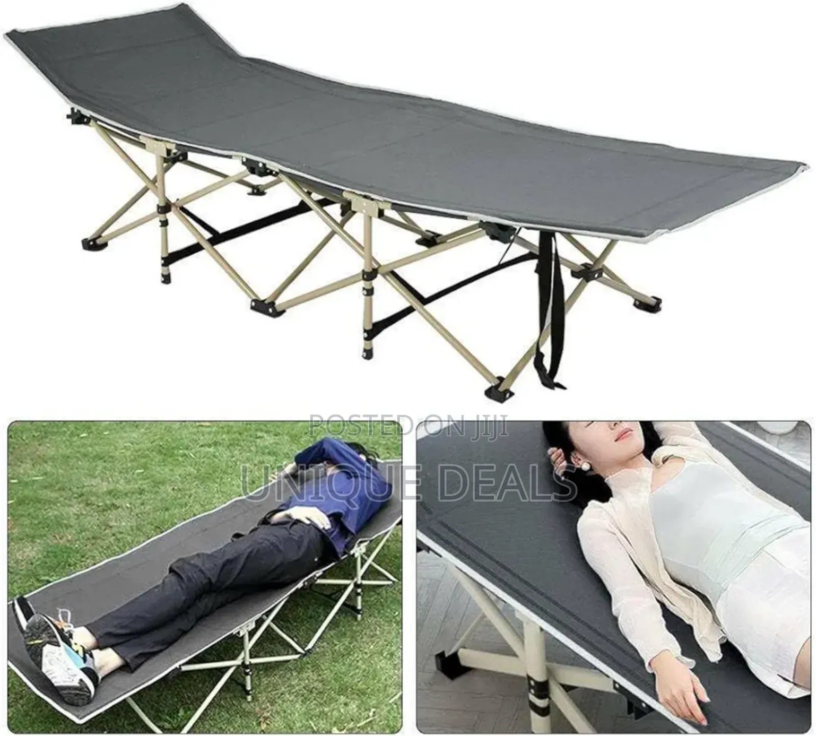 Folding Camping Cot With Pad for Adults