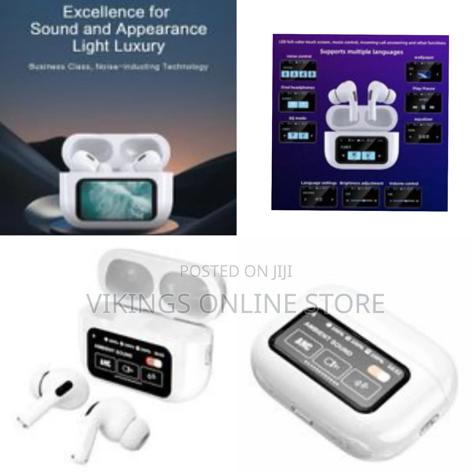 Bluetooth 5 Wireless Earbuds 60hz Hd Sound Led Light Charging Case
