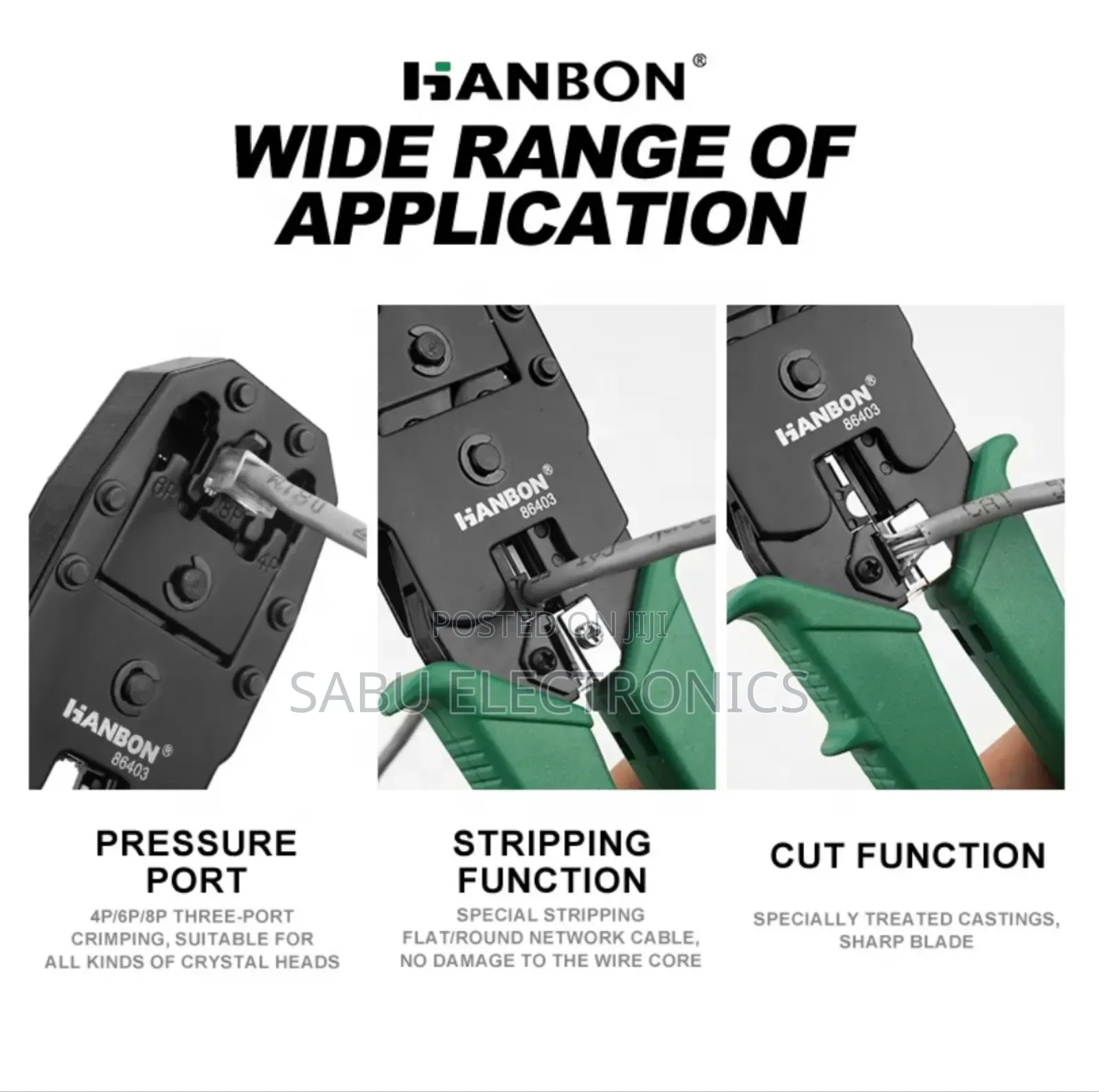 3-in-1 Network Crimping Tool Lan Cable + 10 Free Rj45 Connectors