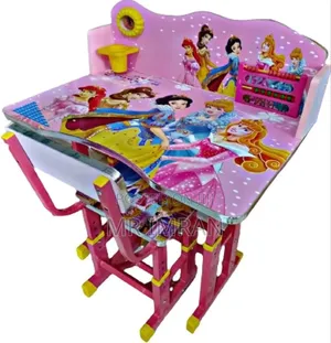 Height-adjustable Kids' Study Table And Chair Set.