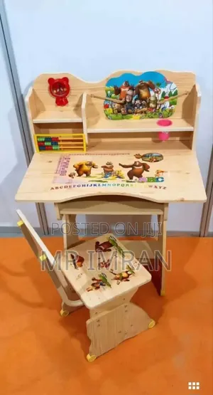 Wooden Children's Study Desk And Chair Set