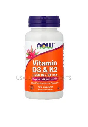 Vitamin D3 and K-2 120capsules Now