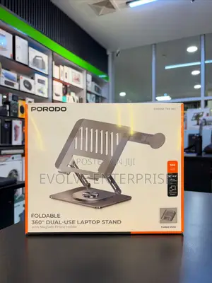 Porodo Foldable 360° Dual-Use Laptop Stand With Magsafe Phone Holder