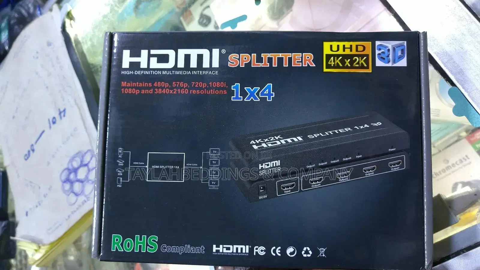 Ultra Hd 1x4 Port Hdmi Splitter - Black